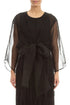 Tie Up Black Silk Chiffon Jacket 1