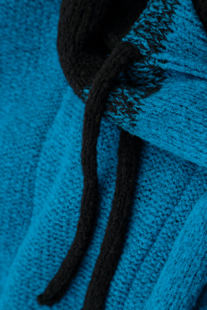 Two-Tone Azure Wool Cardigan 6