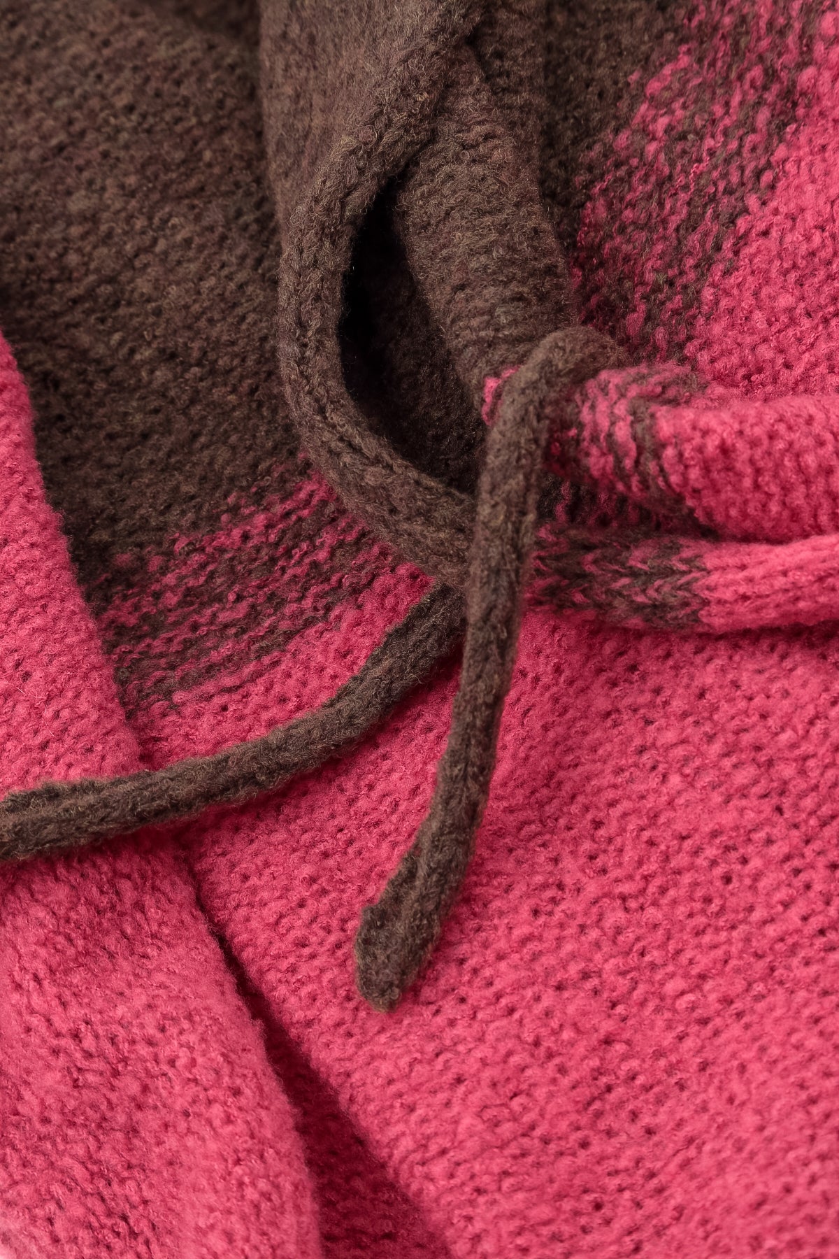 Zweifarbige Strickjacke aus Wolle in Pink