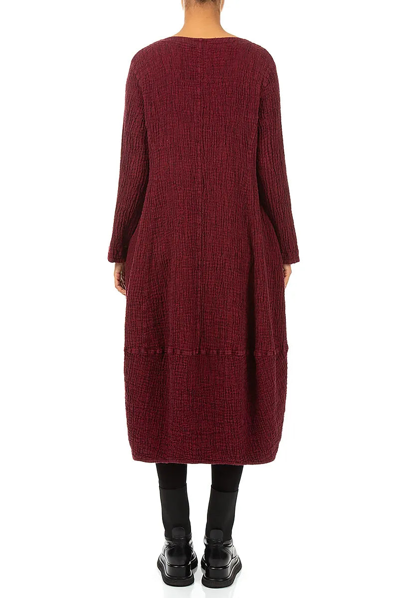 V-Neck Ruby Textured Linen Dress 3