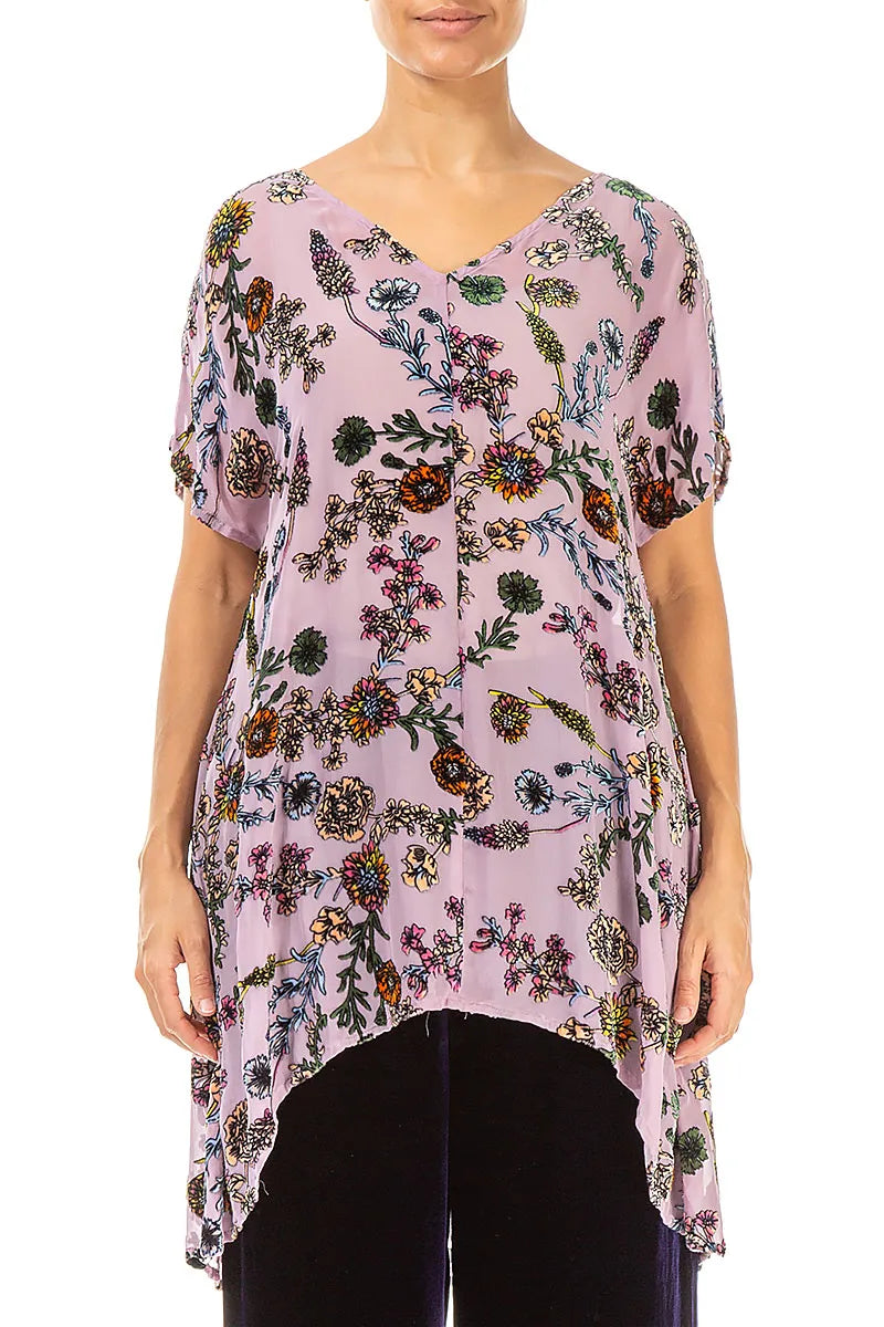 Velvet Blooms Devoré Silk Tunic 1