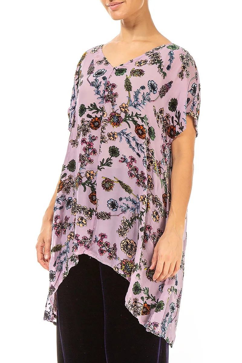Velvet Blooms Devoré Silk Tunic 3