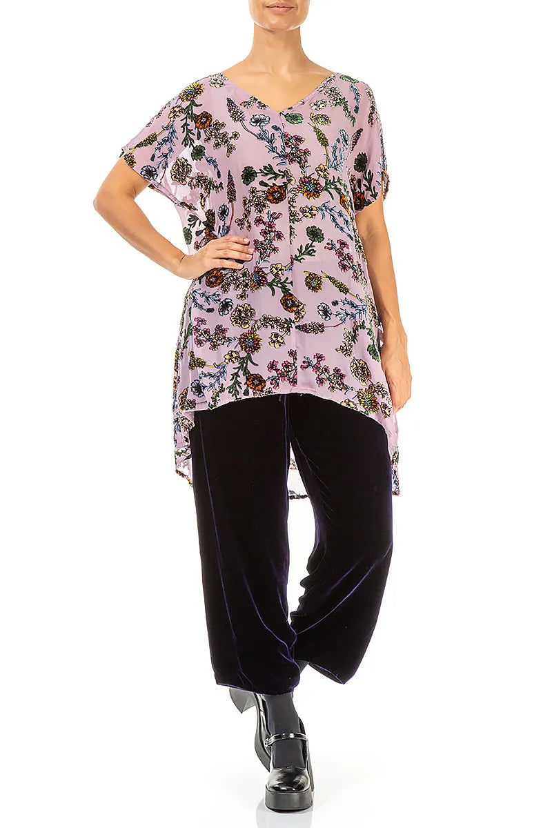 Velvet Blooms Devoré Silk Tunic 4