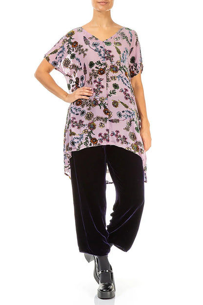 Velvet Blooms Devoré Silk Tunic 4