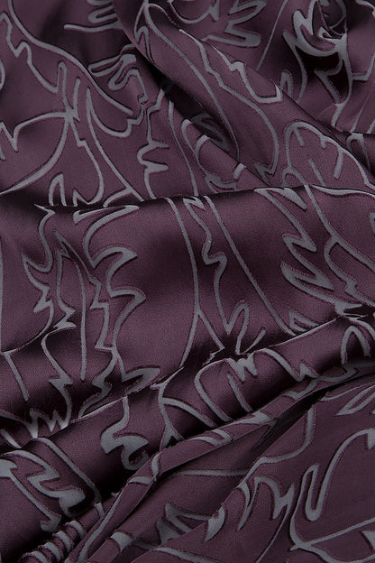 Vintage Violet Devoré Feather Silk Scarf 4