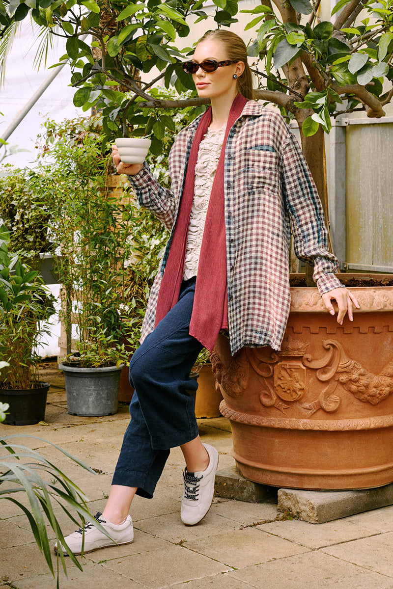 Watercolour Check Linen Shirt 1