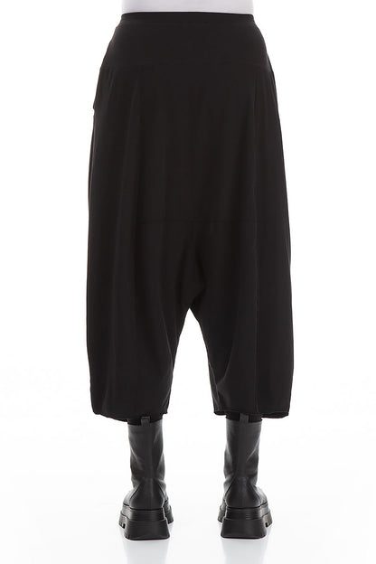 Wide Baggy Black Cotton Trousers 2