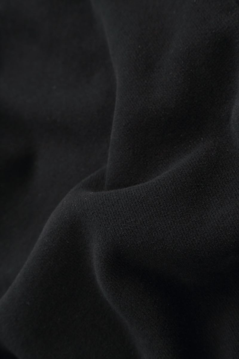Wide Black Cotton Jersey Trousers 4
