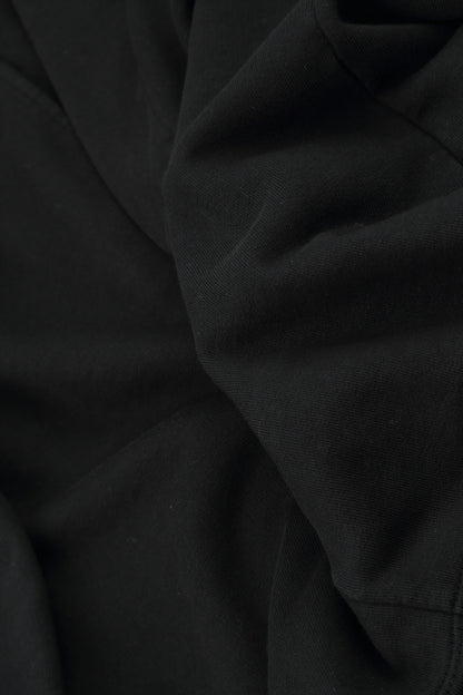 Wide Black French Terry Cotton Trousers 5