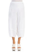 Wide Cropped White Linen Trousers 1