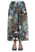 Wide Leg Cuffs Art Mosaic Textured Silk Culottes 1