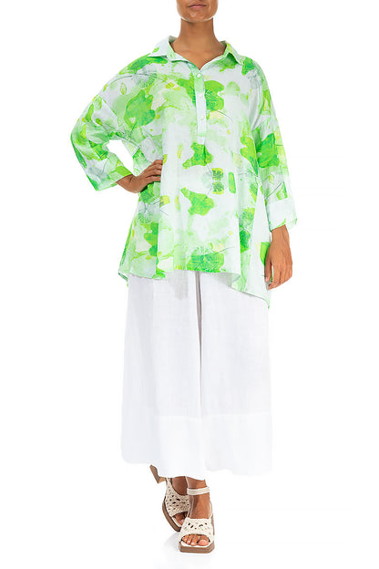 Wide Leg Cuffs White Linen Culottes 4
