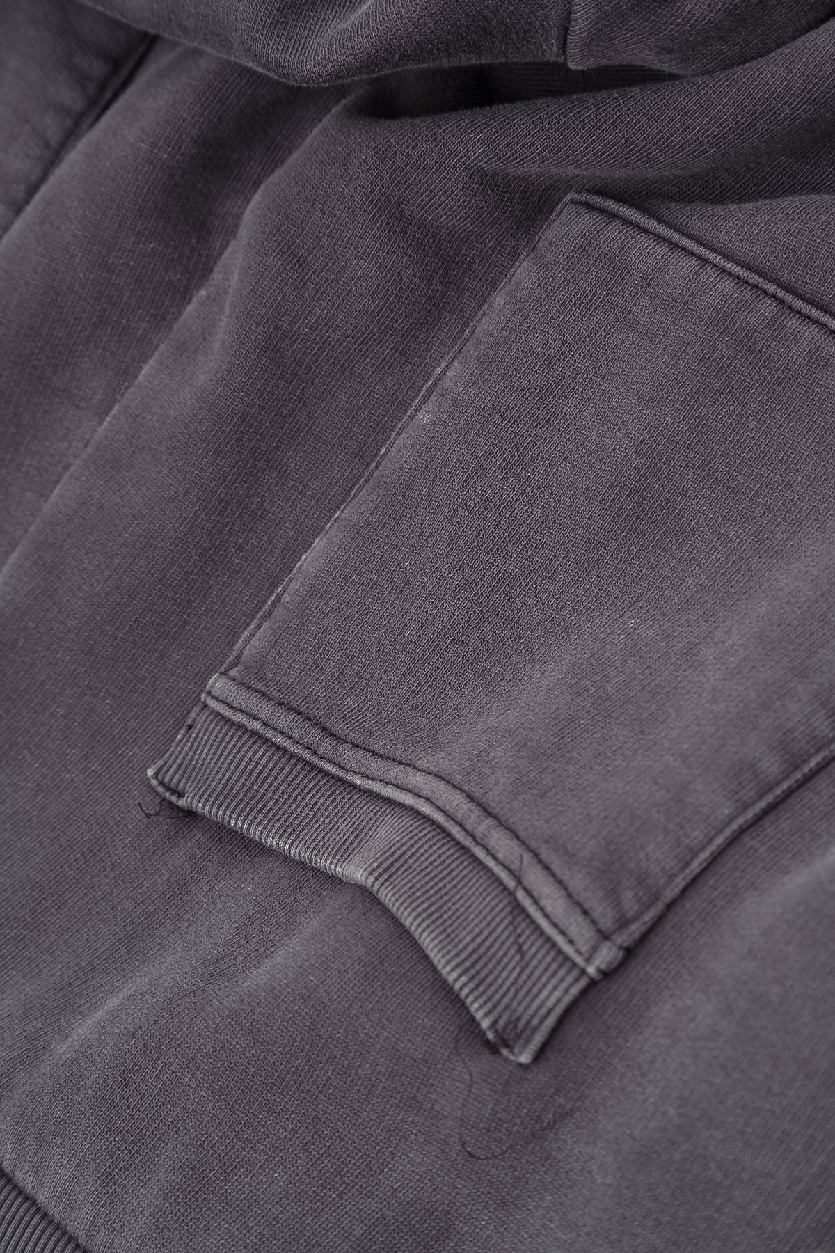Pantalon large en Coton French Terry gris mauve