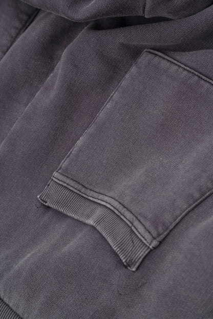 Pantalon large en Coton French Terry gris mauve