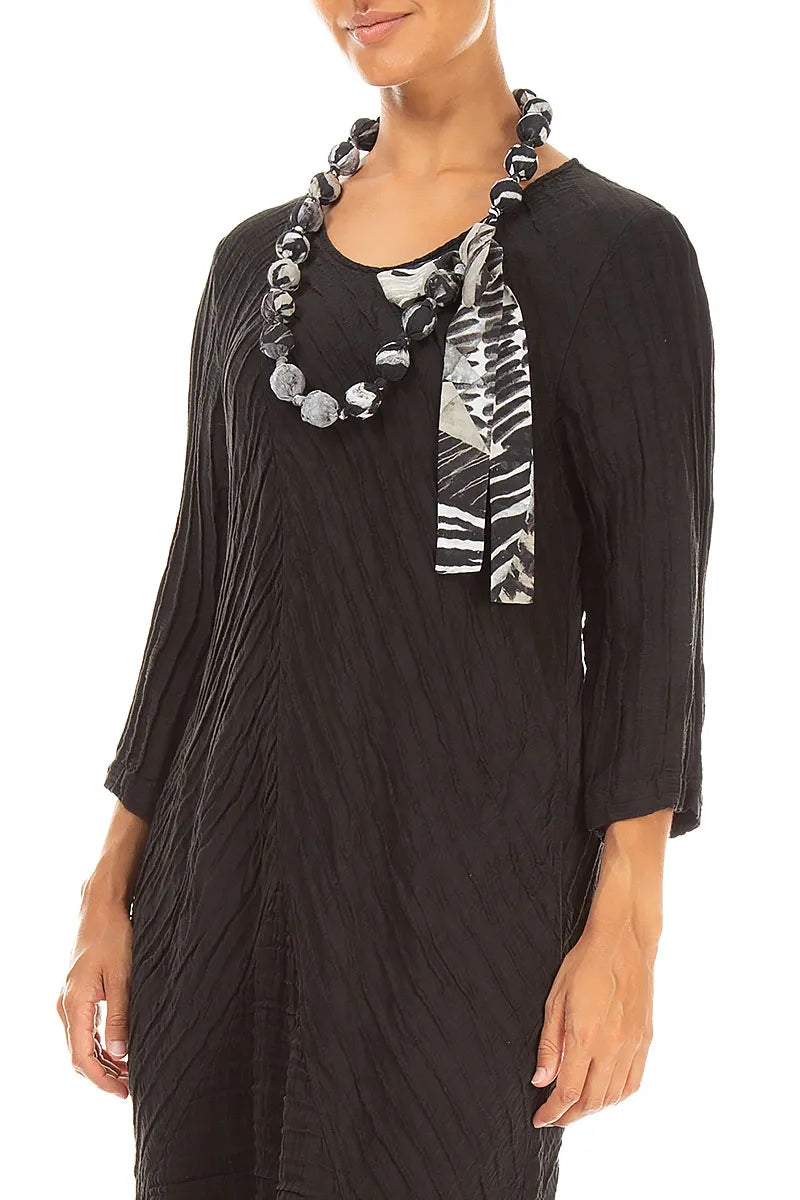 Wild Ink Textured Silk Bead Necklace 3