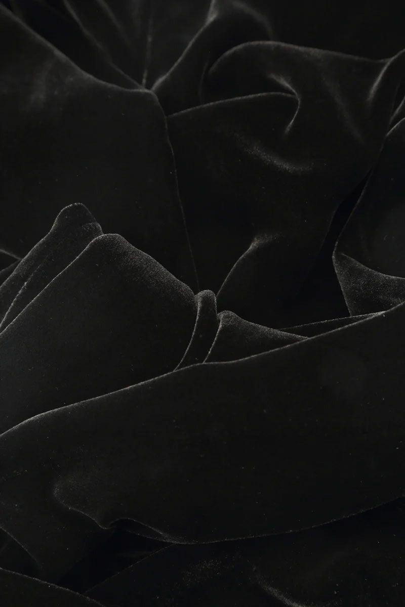 Taper Black Silk Velvet Trousers 4