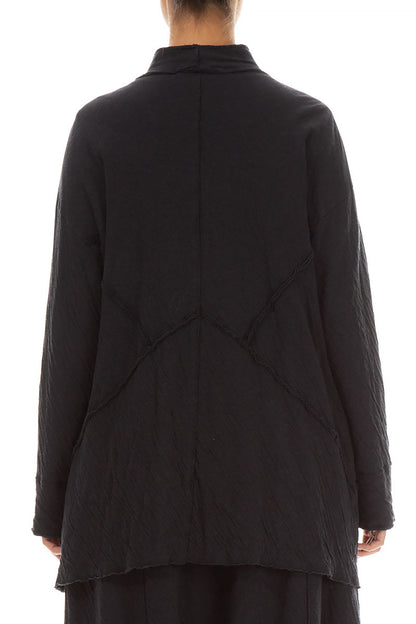 Zips Embellished Grey Wavy Cotton Jacket 2