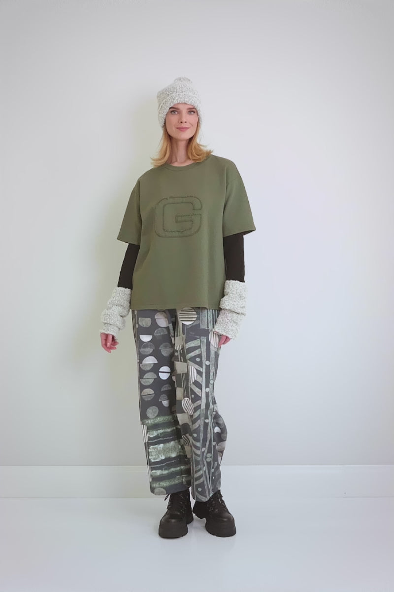 Loose Forest Mist Cotton Blouse 7