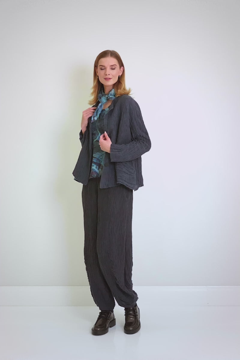 Cap Sleeves Blue Reverie Silk Cotton Blouse 9