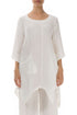 Asymmetric Crinkled Off White Silk Linen Tunic 1