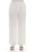 Straight Crinkled Off White Silk Trousers 1