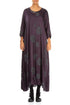 Flared Roses Purple Silk Dress 1