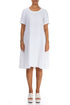 Flared Midi White Linen Dress 1