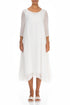 Layered White Textured Light Silk Dress 1