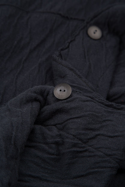 Long Balloon Grey Wavy Cotton Coat 5