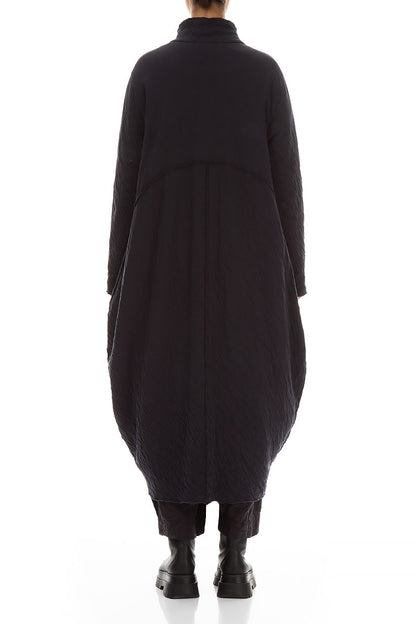 Long Balloon Grey Wavy Cotton Coat 2