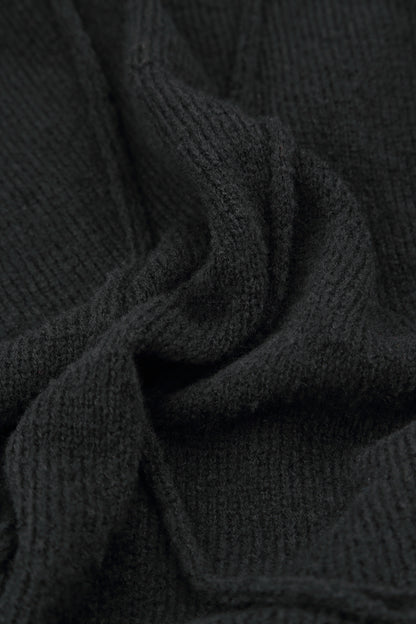 Short Loose Black Wool Cardigan 5