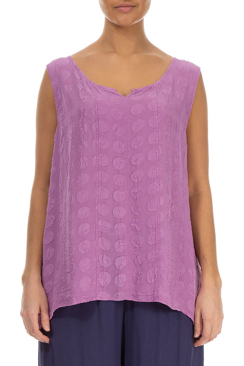 Sweetheart Neck Lilac Bubble Silk Top 1