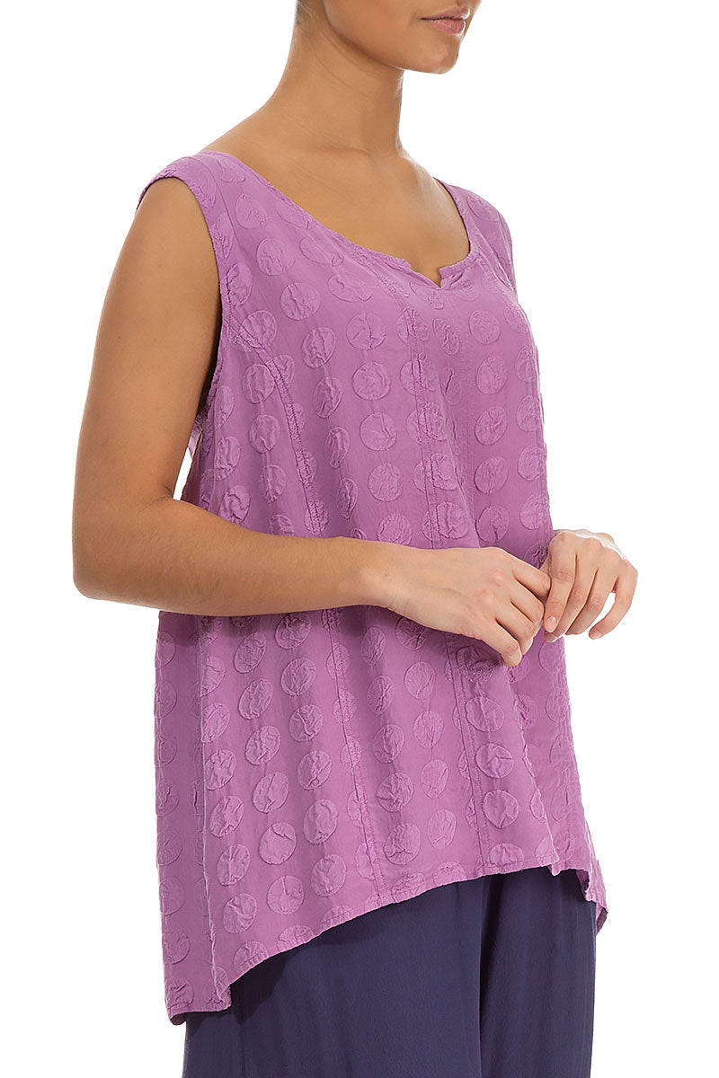 Sweetheart Neck Lilac Bubble Silk Top 3